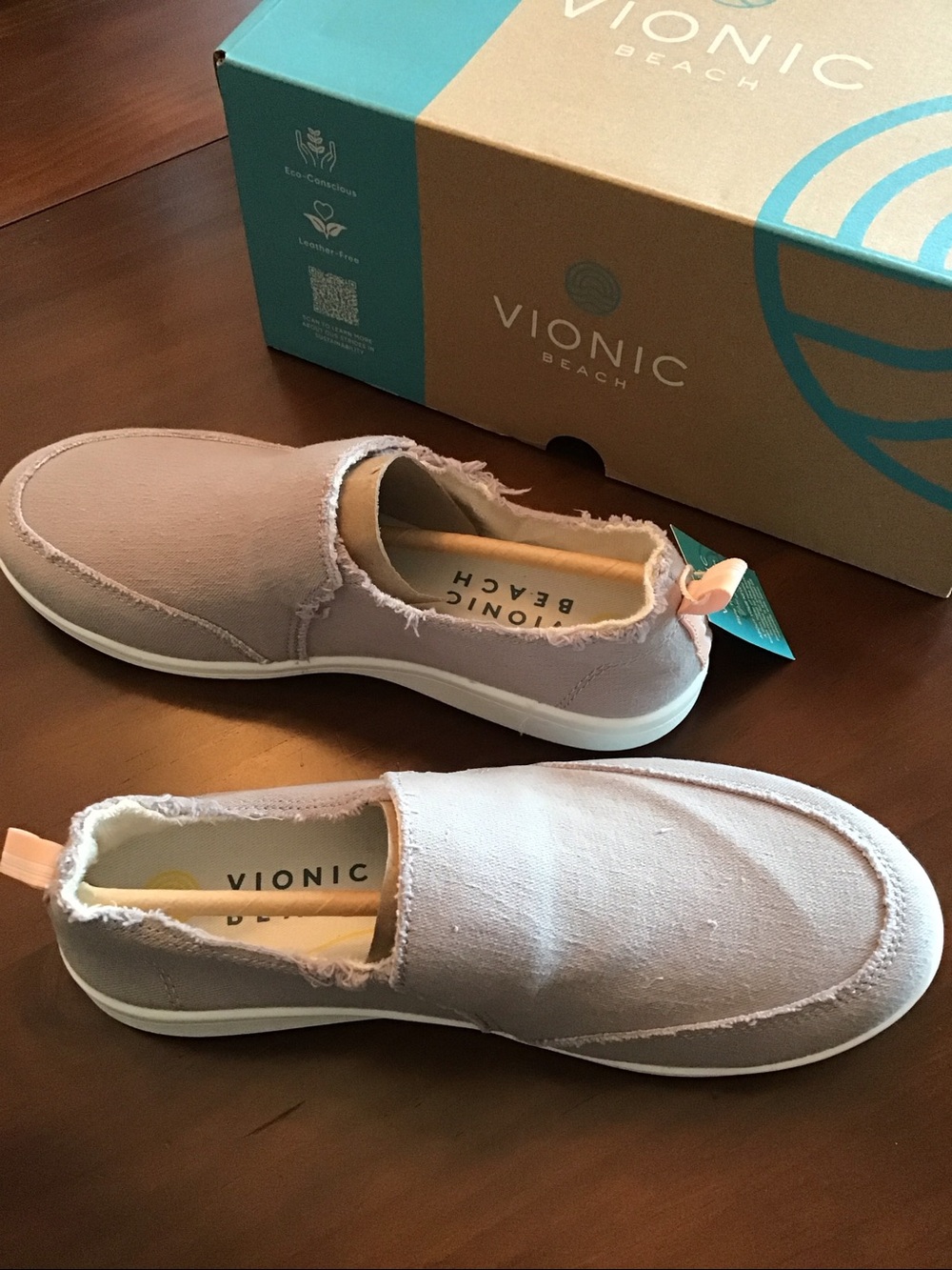 Vionic Women's Slip-On Loafers in Taupe with White Sole - Picture 3 of 5